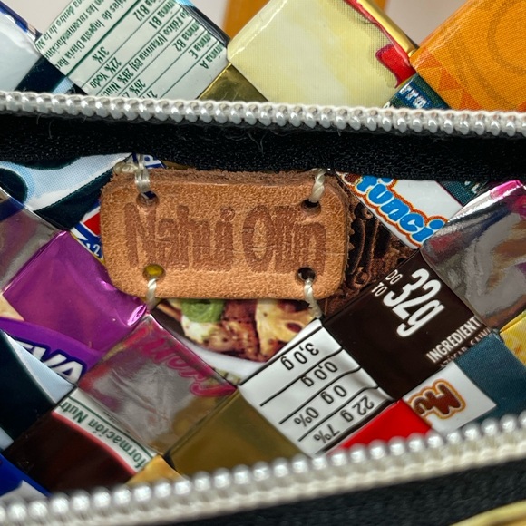 Nahui Ollin Handcrafted Multicolor Candy Wrapper Woven Clutch - Picture 7 of 10